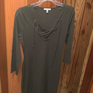 Charlotte Russe medium olive green dress with ties